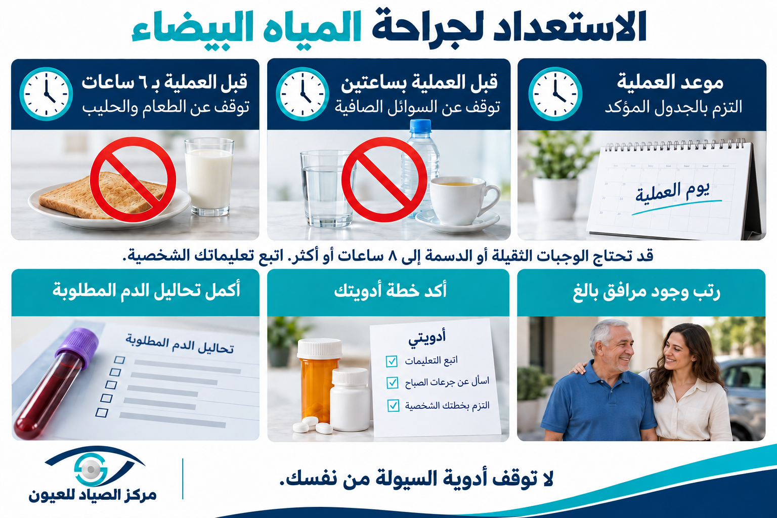 الاستعداد لجراحة المياه البيضاء