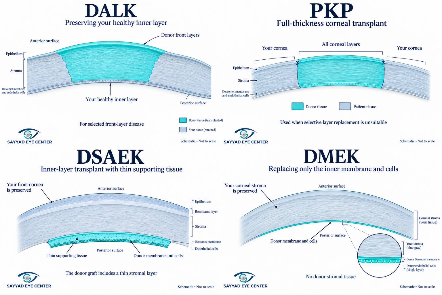 Corneal transplant four approved images collage
