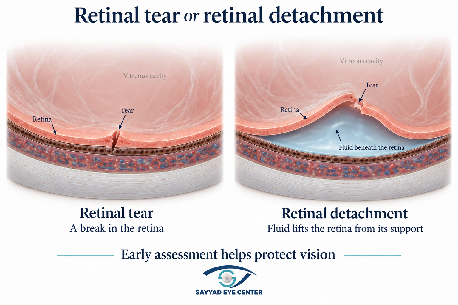 Retinal tear detachment