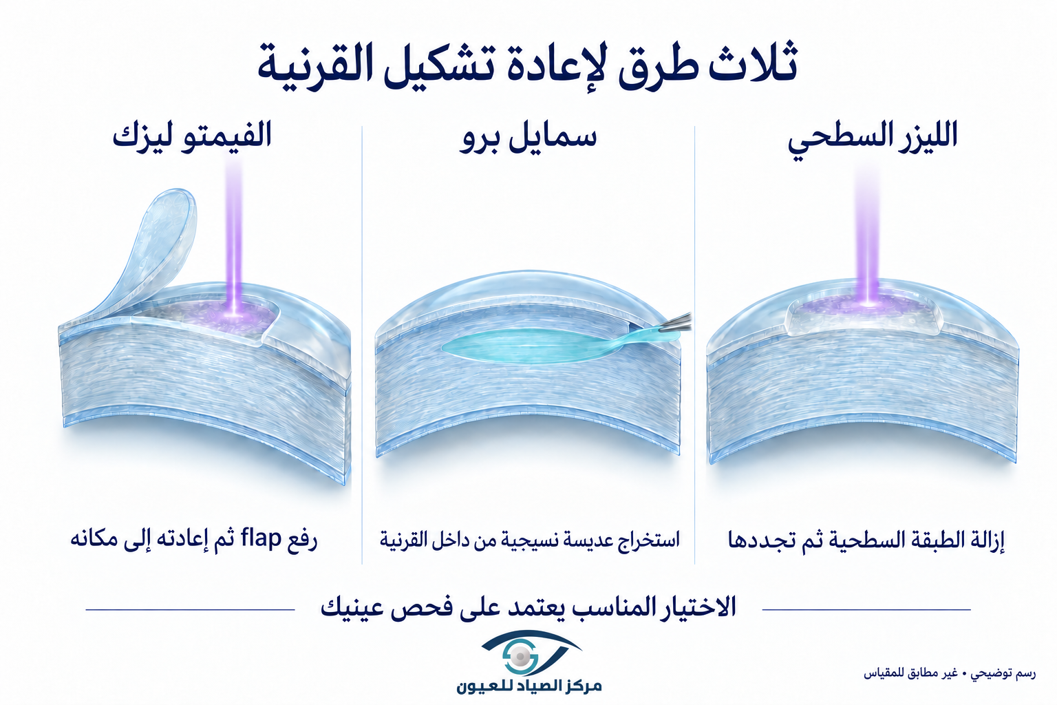 مقارنة إجراءات تصحيح الإبصار بالليزر