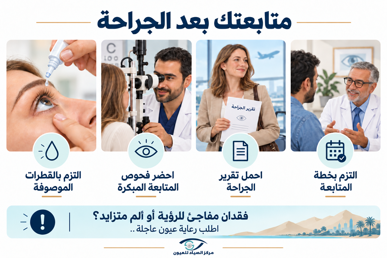 متابعة العين بعد الجراحة