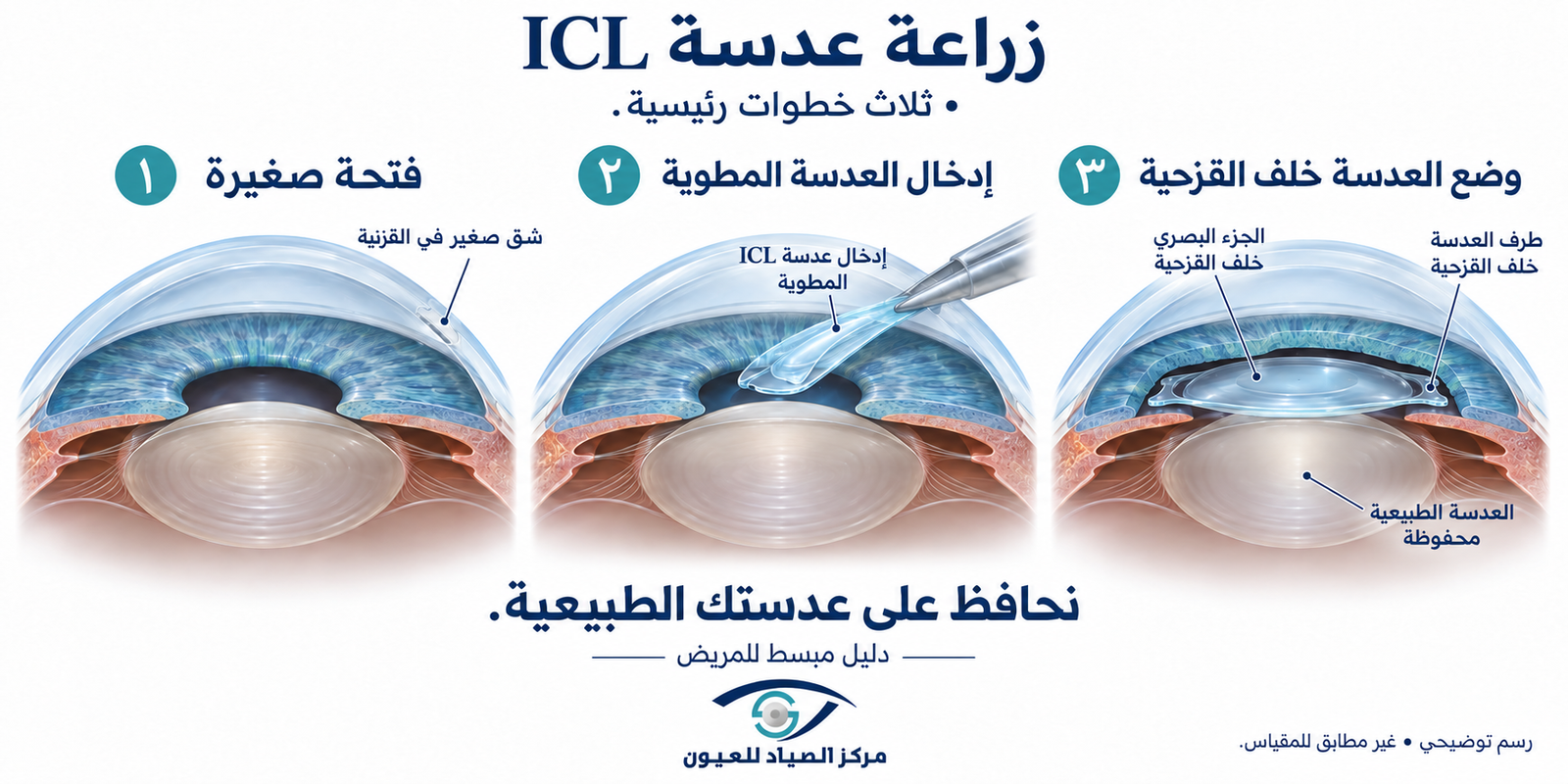 خطوات زراعة عدسات ICL