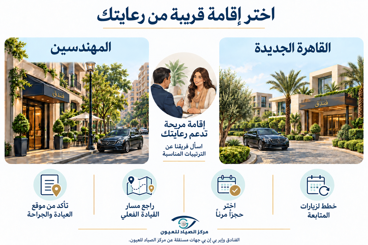 اختيار فندق قريب من مكان الرعاية