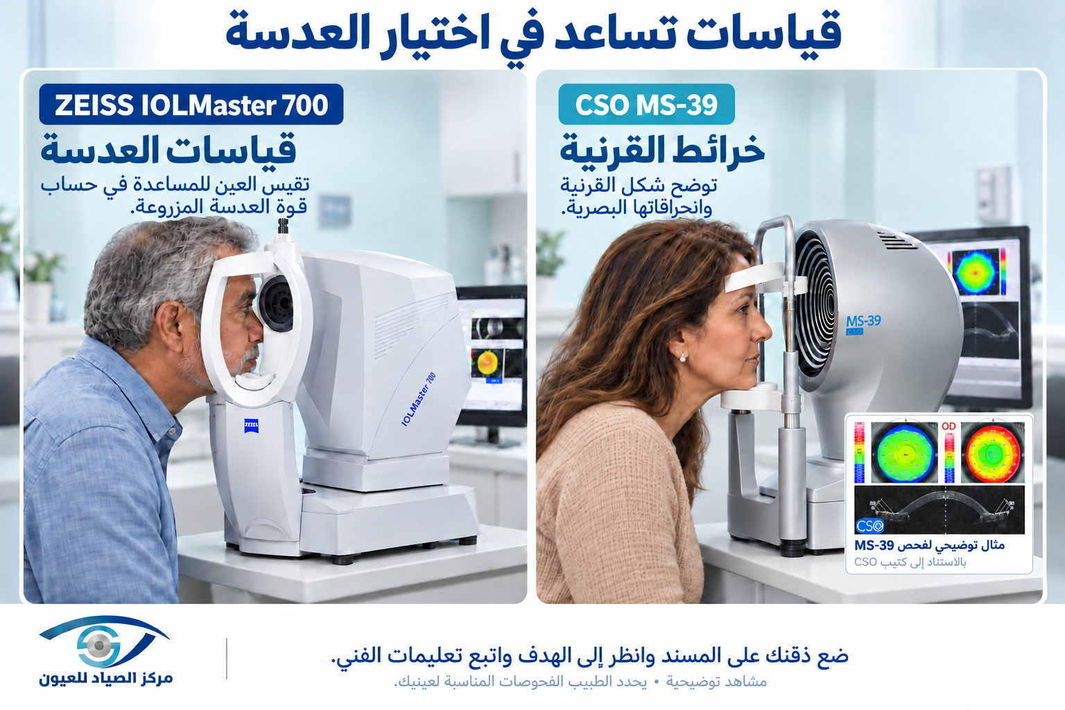 قياسات العدسة قبل جراحة المياه البيضاء